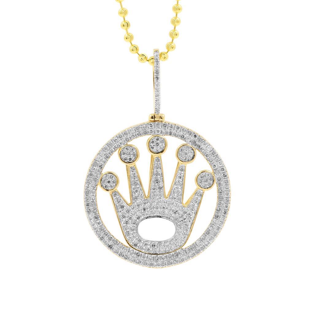 CROWN ICED OUT HIP HOP PENDANT VVS MOISSANITE DIAMOND PASSES DIAMOND TESTERS