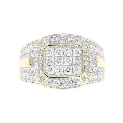 VVS ICED OUT BLING MOISSANITE DIAMOND BLING RING FOR MEN IN GOLD PLATED