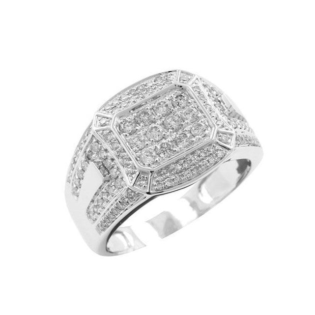 VVS ICED OUT BLING MOISSANITE DIAMOND BLING RING FOR MEN IN GOLD PLATED