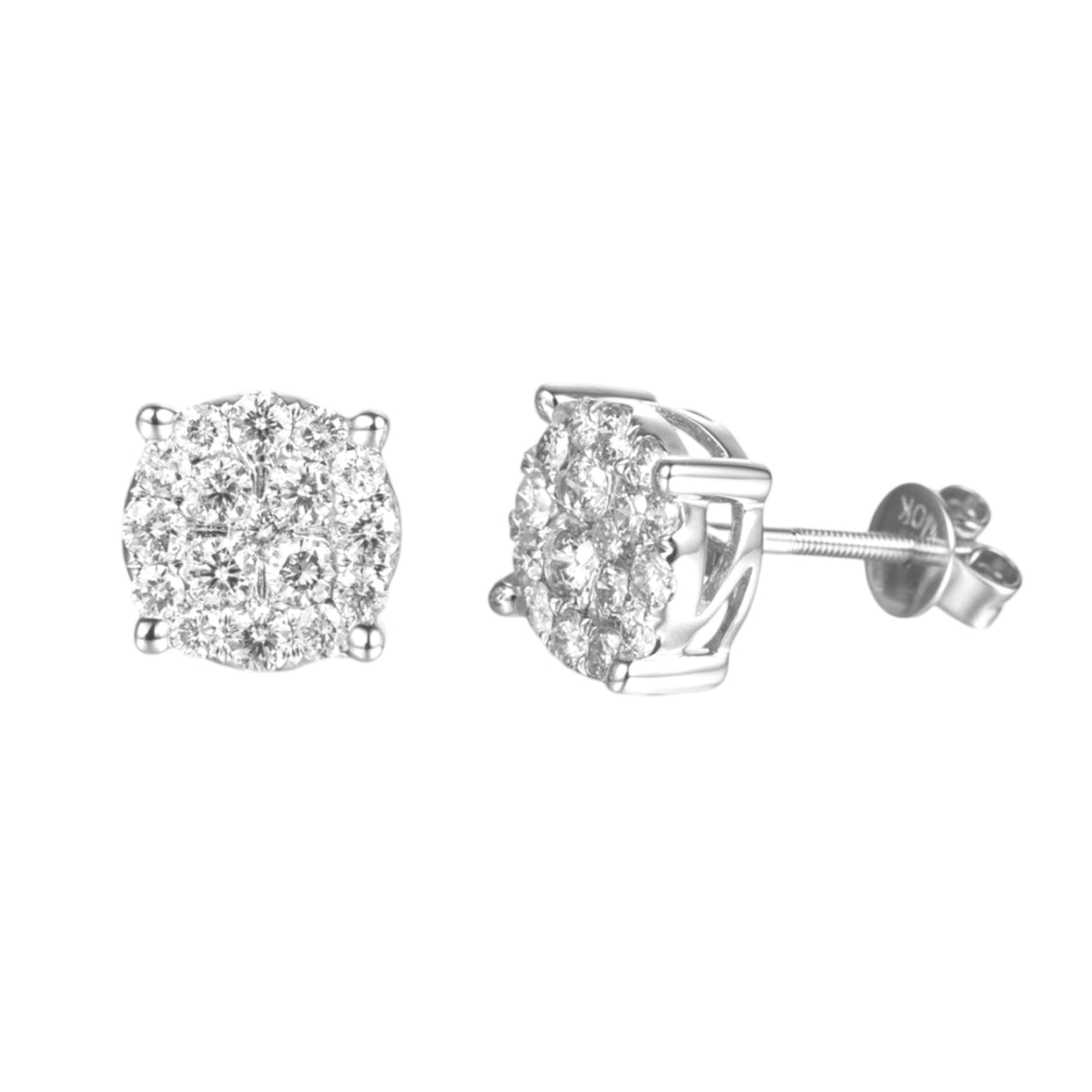 1CTW SUPER FLOWER ICED OUT VVS MOISSANITE DIAMOND EARRINGS