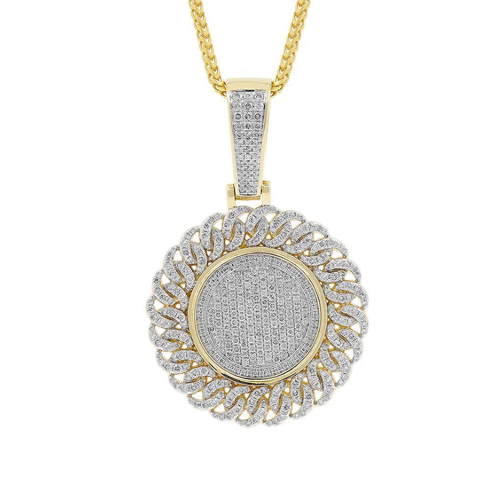 1.5 INCH CIRCLE HIP HOP ICED OUT CUSTOM PENDANT IN VVS MOISSANITE GOLD PLATED