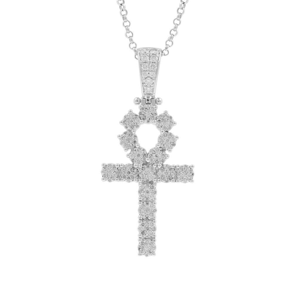 1 1/4CTW ANCH CROSS HIP HOP PENDANT GOLD PLATED VVS MOISSANITE DIAMONDS