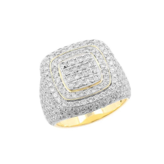 5CTW LUXURY OVERSIZE MENS HIP HOP RING GOLD PLATED VVS MOISSANITE DIAMONDS