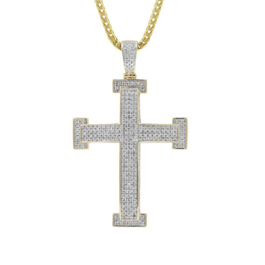 2CTW VVS MOISSANITE DIAMONDS ICED OUT HIP HOP CROSS PENDANT