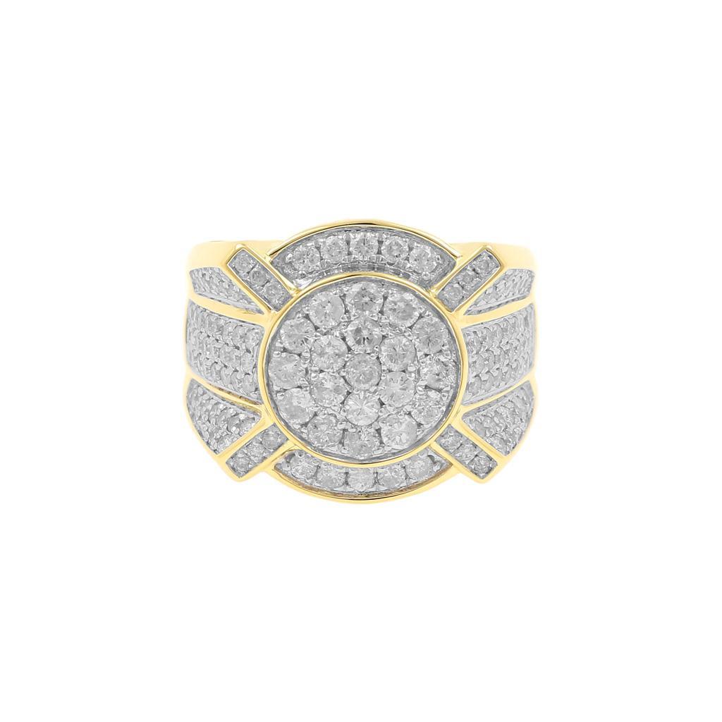 LUXURY OVERSIZE MENS HIP HOP RING GOLD PLATED VVS MOISSANITE DIAMONDS