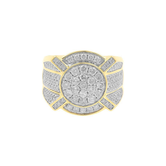 LUXURY OVERSIZE MENS HIP HOP RING GOLD PLATED VVS MOISSANITE DIAMONDS