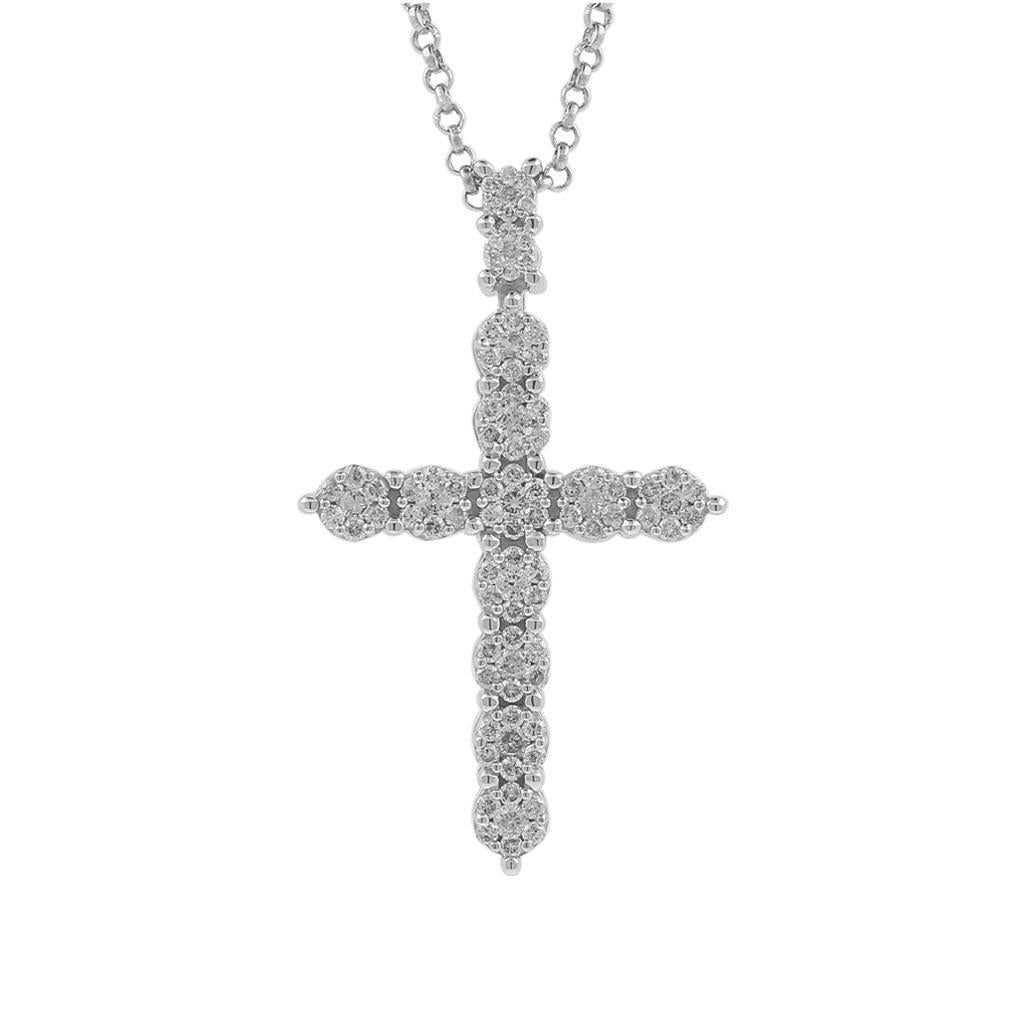 1CTW VVS MOISSANITE DIAMONDS ICED OUT HIP HOP CROSS PENDANT