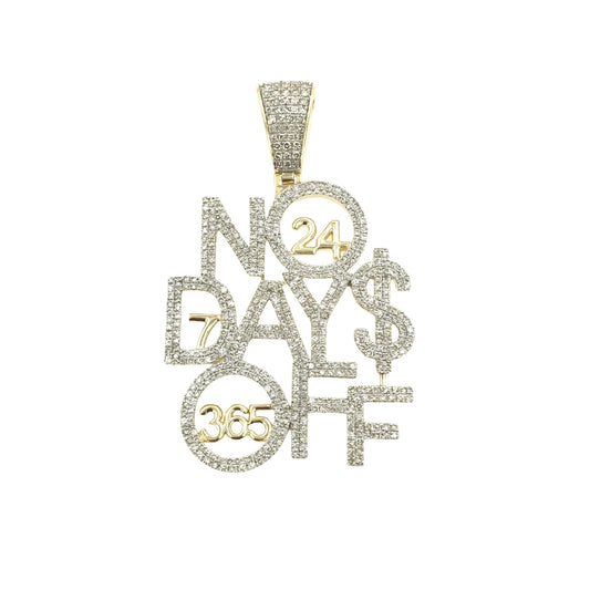 6CTW NO DAYS OFF VVS Moissanite Hip Hop Pendant