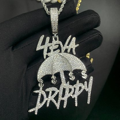 4EVA DRIPPY ICED OUT MOISSANITE DIAMONDS HIP HOP PENDANT GOLD PLATED