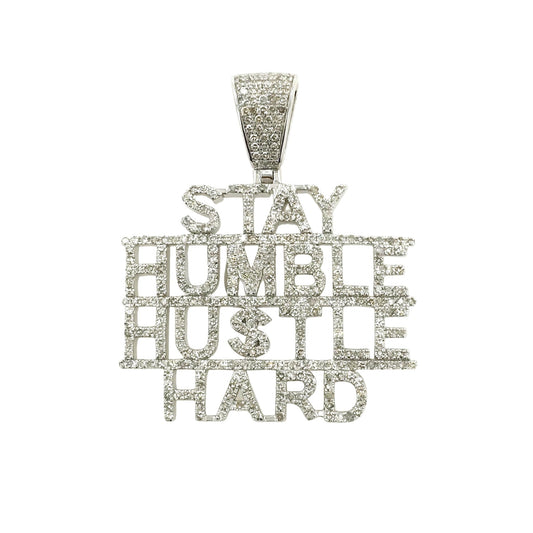 2 1/2CTW Stay Humble Hustle Hard VVS Moissanite Hip Hop Pendant