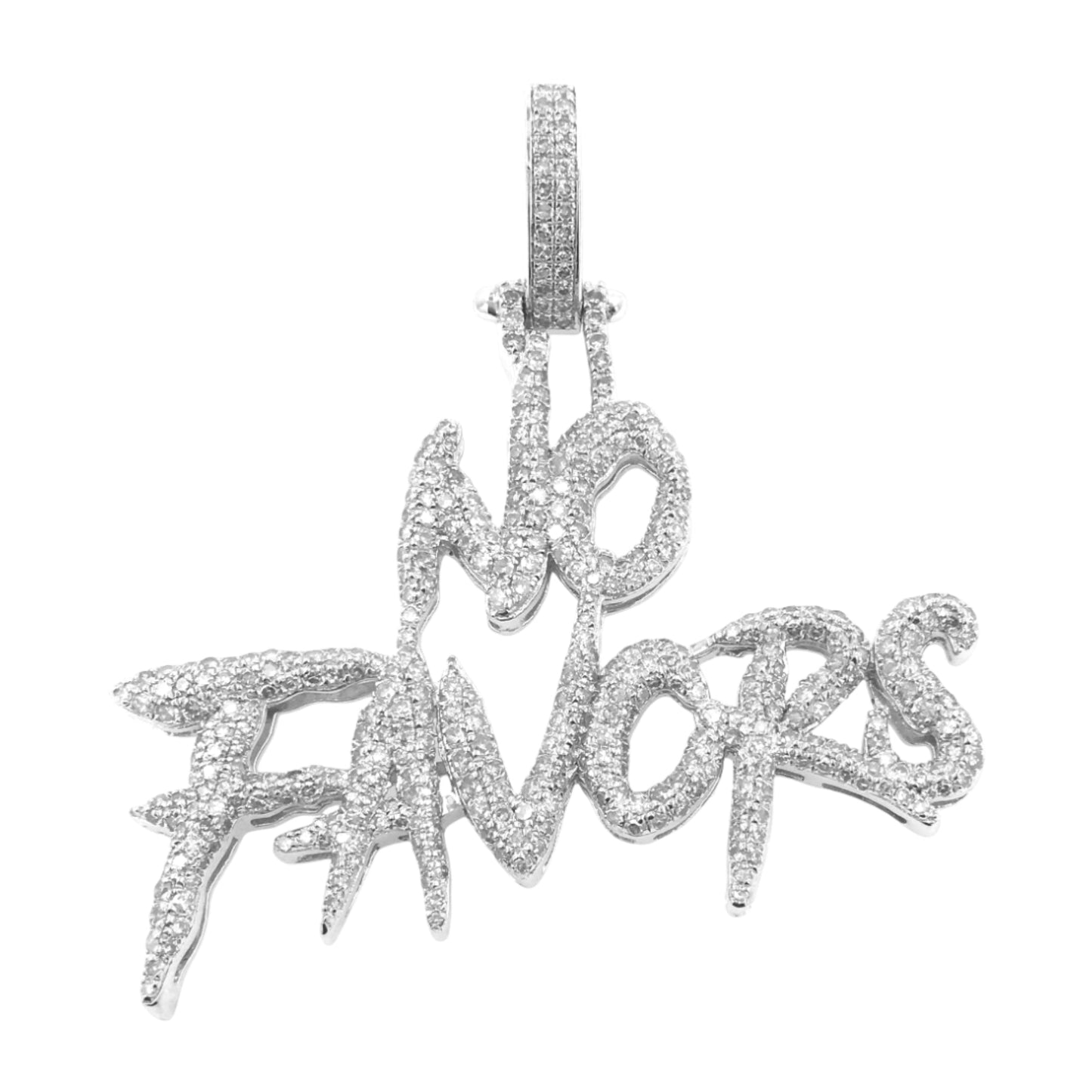 NO FAVORS ICED OUT MOISSANITE DIAMONDS GOLD PLATED HIP HOP PENDANT