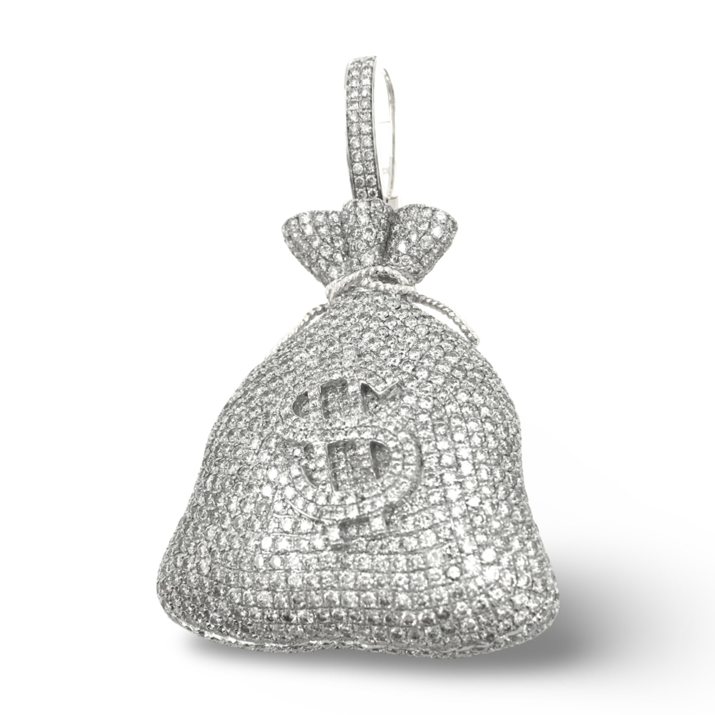 ICED OUT MONEY BAG HIP HOP MOISSANITE DIAMONDS PENDANT