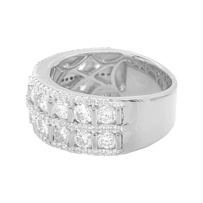 2 1/10CTW Iced Out Bridal Ring with F/VVS Real Moissanite Cluster Ring in 925 Sterling Silver