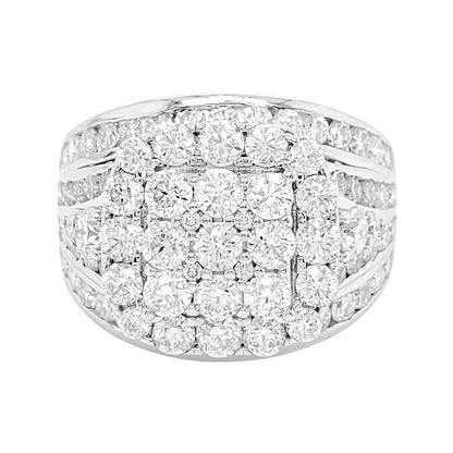 3 1/5CTW Iced Out Bridal Ring with F/VVS Real Moissanite Cluster Ring in 925 Sterling Silver