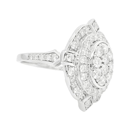 2CTW Iced Out Bridal Ring with F/VVS Real Moissanite Cluster Ring in 925 Sterling Silver