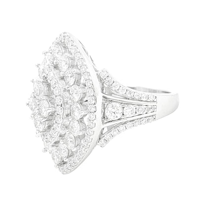 2 4/5CTW Iced Out Bridal Ring with F/VVS Real Moissanite Cluster Ring in 925 Sterling Silver