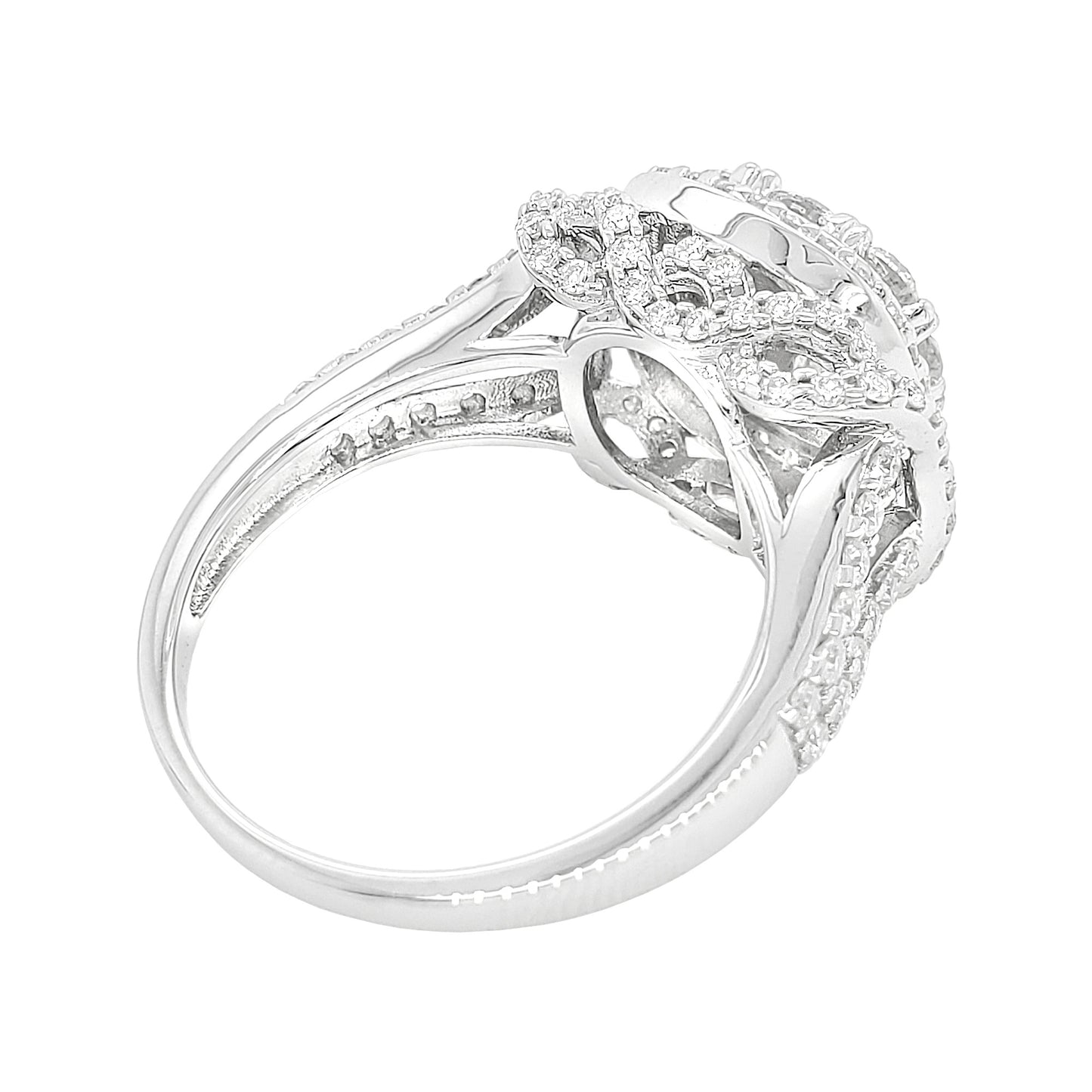 1 3/5CTW Iced Out Cushion Shape Cluster Ring with F/VVS Real Moissanite in 925 Sterling Silver