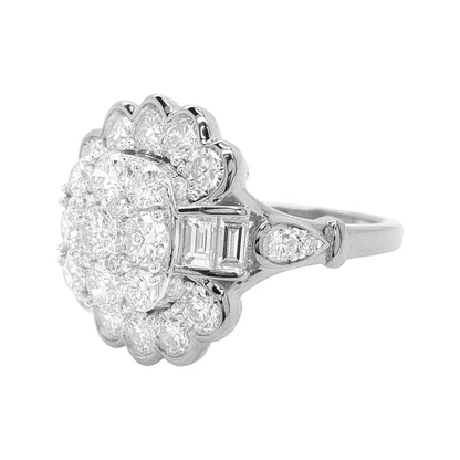 2 9/10CTW Pear Shape Cluster Iced Out Ring with F/VVS Real Moissanite in Sterling Silver