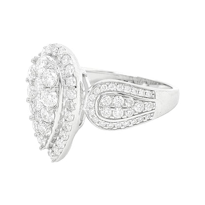 1 4/5CTW Iced Out Bridal Ring with F/VVS Real Moissanite Cluster Ring in 925 Sterling Silver