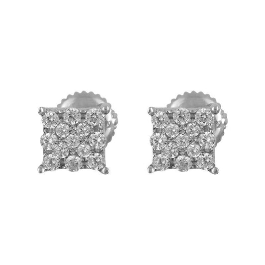 1 1/3CT SQUARE ILLUSION ICED OUT MOISSANITE EARRINGS - BLINGED OUT EARS