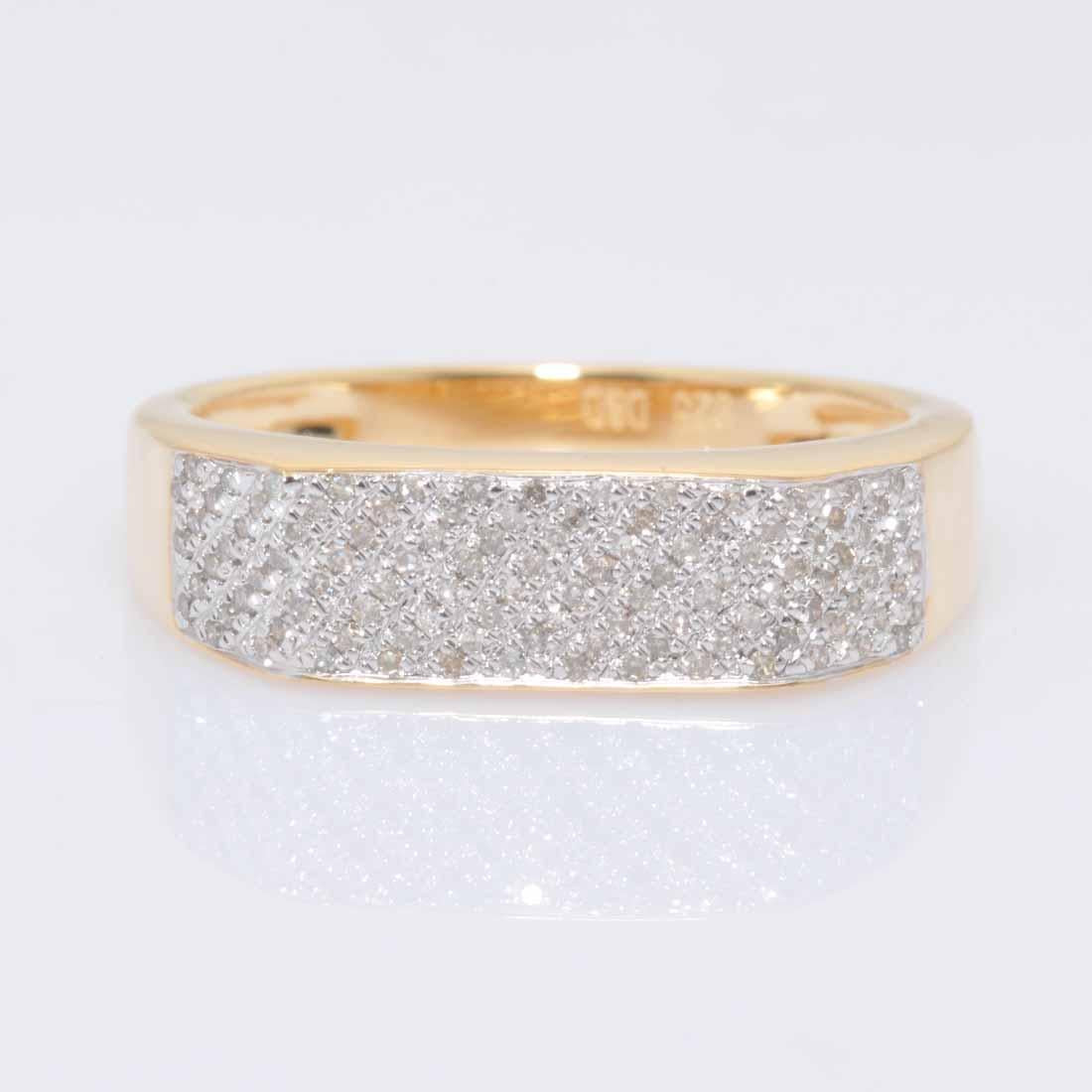 VVS ICED OUT MOISSANITE DIAMOND BAND RING FOR MEN IN GOLD PLATED