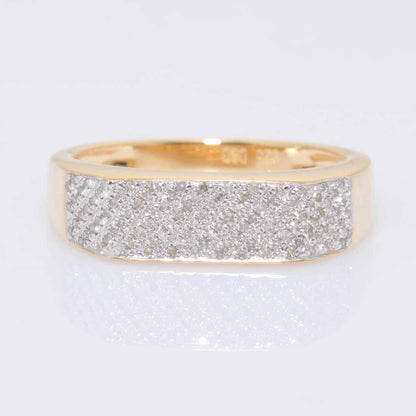 VVS ICED OUT MOISSANITE DIAMOND BAND RING FOR MEN IN GOLD PLATED